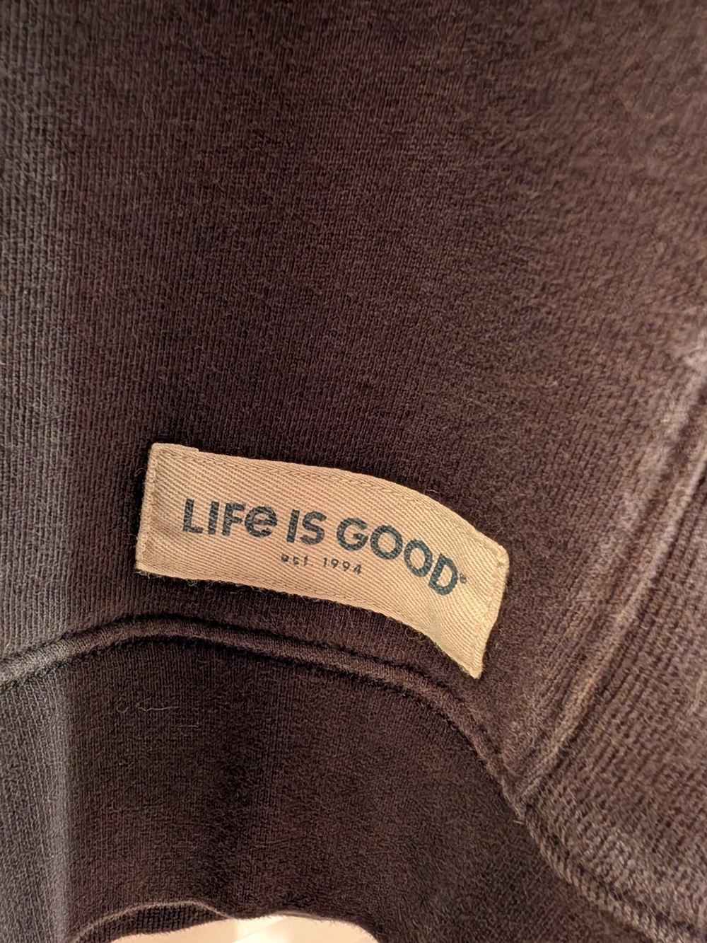 Life Is Good Black Men’s Crewneck Good Vibes Sweatshirt - heavy weight - Picture 3 of 6